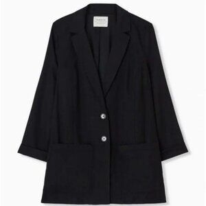 Torrid Linen Relaxed Fit Blazer Plus Size 2X NWT Lined Double‎ Button Front